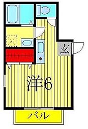 コーポフラーリッシュ ワンルームの間取図画像