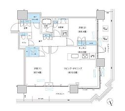 パークシティ柏の葉キャンパスザ・ゲートタワーウエスト 2LDKの間取図画像