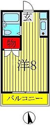 オーキスビル ワンルームの間取図画像