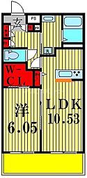 オアゾ桜台2 1LDKの間取図画像