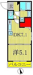 アルチェコート 1DKの間取図画像