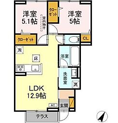 La Maison Masha 2LDKの間取図画像