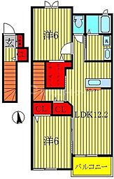 ラ・ポワール1 2LDKの間取図画像