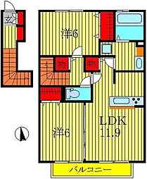 セジュール5 2LDKの間取図画像