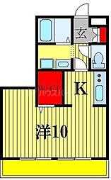 アルファタウン天王台A 1Kの間取図画像