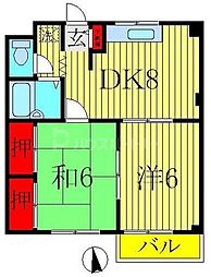 サンハイムカズ 2DKの間取図画像