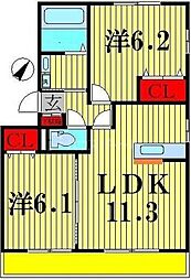 カシータ3 2LDKの間取図画像