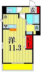 フェリーチェおおたかの森 ワンルームの間取図画像