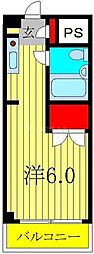 サンライズ柏 1Kの間取図画像