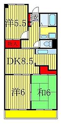 山口ビル 3DKの間取図画像