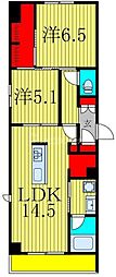 シャーメゾンヒルズ 2LDKの間取図画像