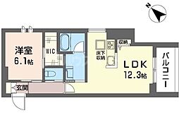 クオリスタ柏東 1LDKの間取図画像