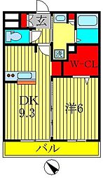 コンフォール 1LDKの間取図画像