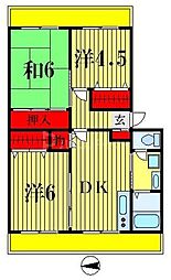 プロミネント馬橋 3DKの間取図画像