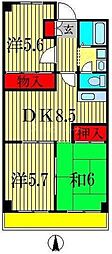 第5千代田マンション 3DKの間取図画像