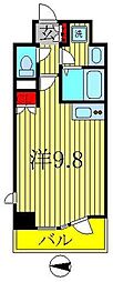 ヒューマンハイム我孫子 ワンルームの間取図画像