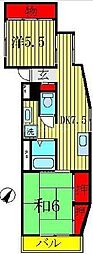 日新柏マンション 2DKの間取図画像
