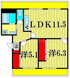 YKビレッジ 2LDKの間取図画像