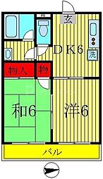 ハイツ坂 2DKの間取図画像