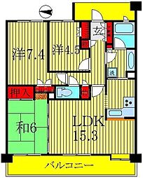 ロイヤルアーク松ヶ丘 3LDKの間取図画像