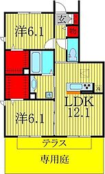 ルミナスおおたかの森 2LDKの間取図画像