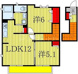 グリシーナ参番館 2LDKの間取図画像