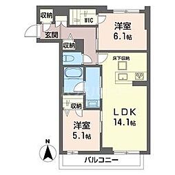 シャーメゾンエスポワール 2LDKの間取図画像