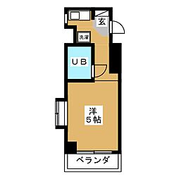 ライオンズマンション伊勢佐木町西 4階ワンルームの間取り