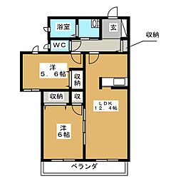 Maison de famille 3階2LDKの間取り