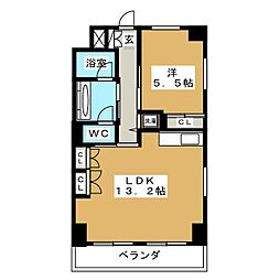 ロジュマン湘南 1LDKの間取図画像