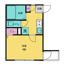 クラヴィス吉野町 1Kの間取図画像