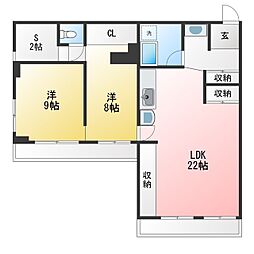 シャンボール伊勢佐木 2SLDKの間取図画像