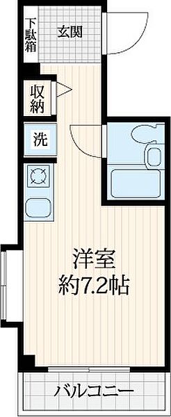 TKSプラザ福生 0302｜東京都福生市大字熊川(賃貸マンション1R・3階・18.34㎡)の写真 その2