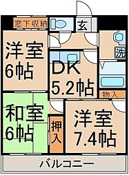グラシューズレーブ 3Kの間取図画像