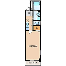 GRANDEAST立川 1Kの間取図画像