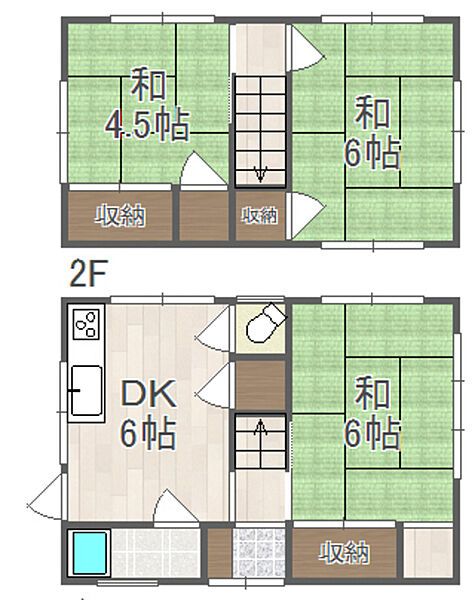 旭町貸家 1｜兵庫県宝塚市旭町2丁目(賃貸一戸建3DK・1階・50.00㎡)の写真 その2