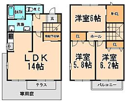 アザミテラスA棟  ｜ 兵庫県宝塚市御殿山2丁目（賃貸テラスハウス3LDK・1階・95.34㎡） その2