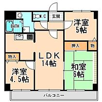 ルシェル宝塚  ｜ 兵庫県宝塚市中筋7丁目（賃貸マンション3LDK・3階・69.30㎡） その2