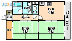 ル・シャトー 2DKの間取図画像