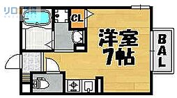 ボナール ワンルームの間取図画像