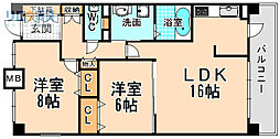 KDX宝塚レジデンス 2LDKの間取図画像