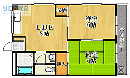 トーホーマンション第2 2LDKの間取図画像