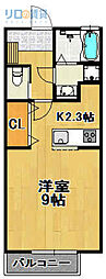 プレジール 1Kの間取図画像