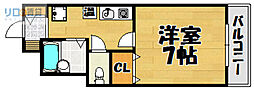 リバティハイムサクライ2 1Kの間取図画像