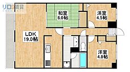 第二寿楽アビタシオン 3LDKの間取図画像