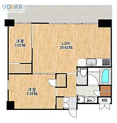 プレジオ宝塚ASIAN 2LDKの間取図画像