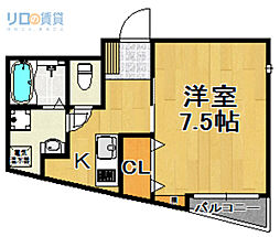 GKレジデンス向月町 1Kの間取図画像
