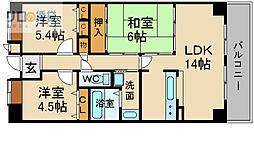 パセオ清荒神1棟 3LDKの間取図画像