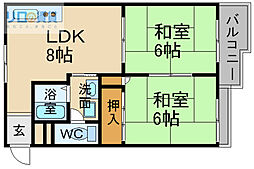 マサゴハイツ7 2LDKの間取図画像