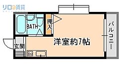 ジャルダン宝塚弐番館 ワンルームの間取図画像